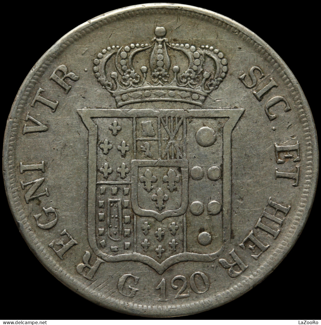 LaZooRo: Italy Napoli 120 Grana 1836 VF - Silver - Napoli & Sicilia