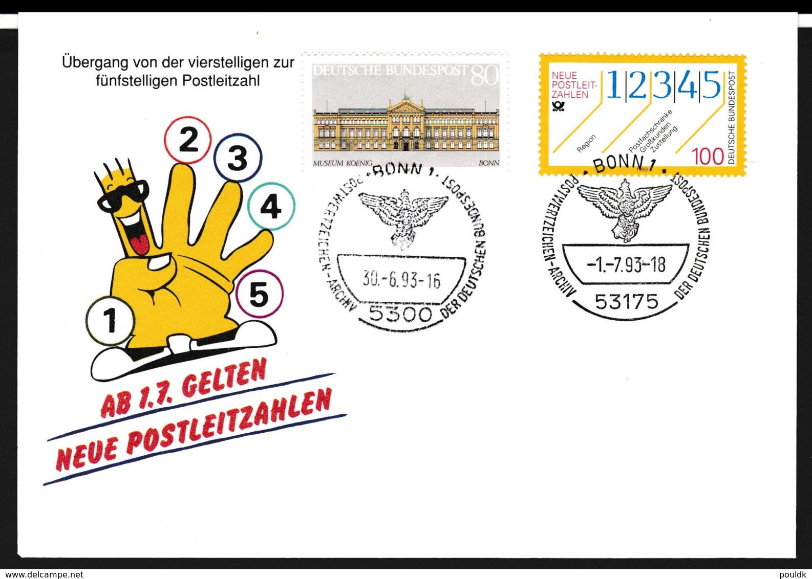 Germany Cover 1993 New Zip Codes Postleitzahlen Bonn (G107-41A) - Correo Postal