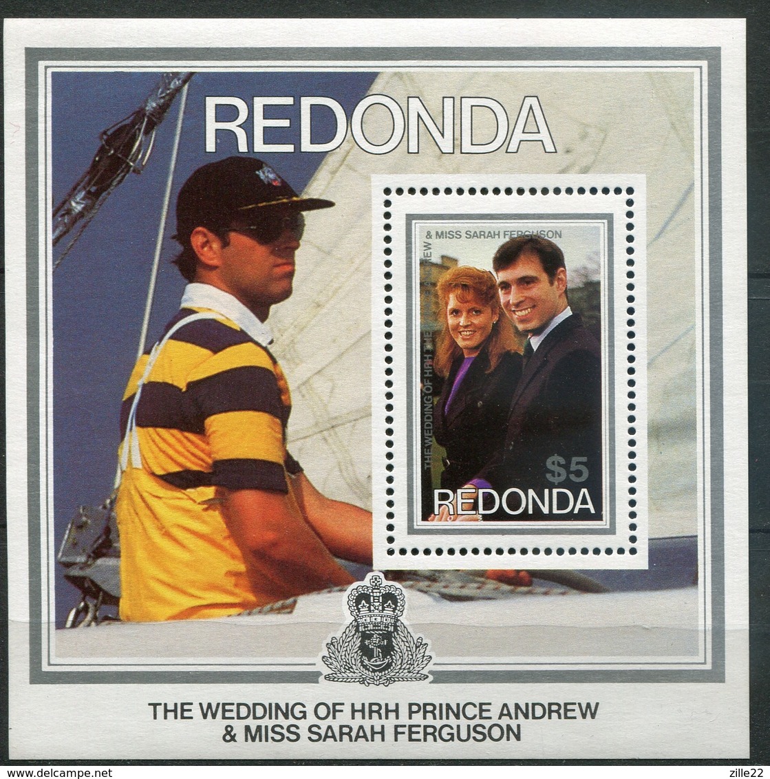 Redonda Mi# Block 35 Postfrisch MNH - Prince Andrew - Antigua Und Barbuda (1981-...)