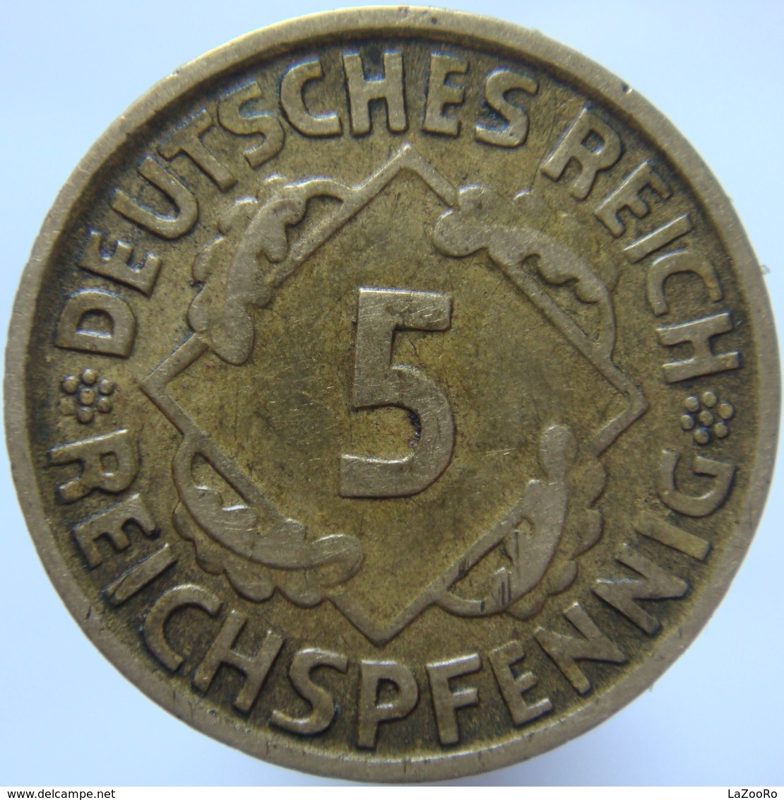 LaZooRo: Germany 5 Pfennig 1925 D XF / UNC - 5 Rentenpfennig & 5 Reichspfennig