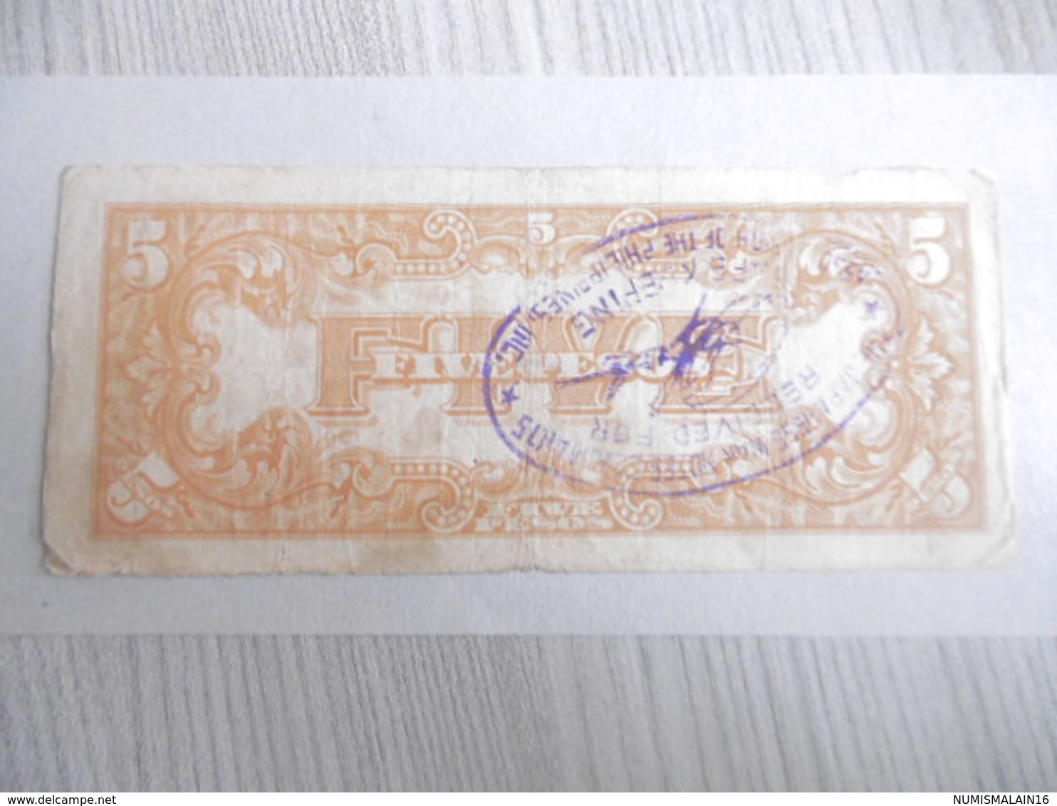 JAPON/PHILIPPINES/OCCUPATION-BILLET DE FIVE PESOS - Philippines