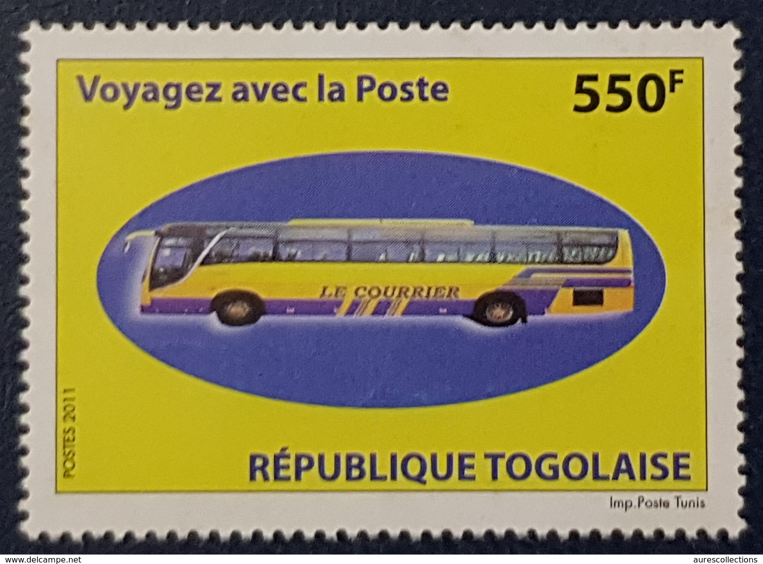 TOGO 2011- TRANSPORT BUS AUTOBUS AUTOCAR - VOYAGEZ AVEC LA POSTE - SHORT SET 1V 550 F - RARE - MNH - Busses