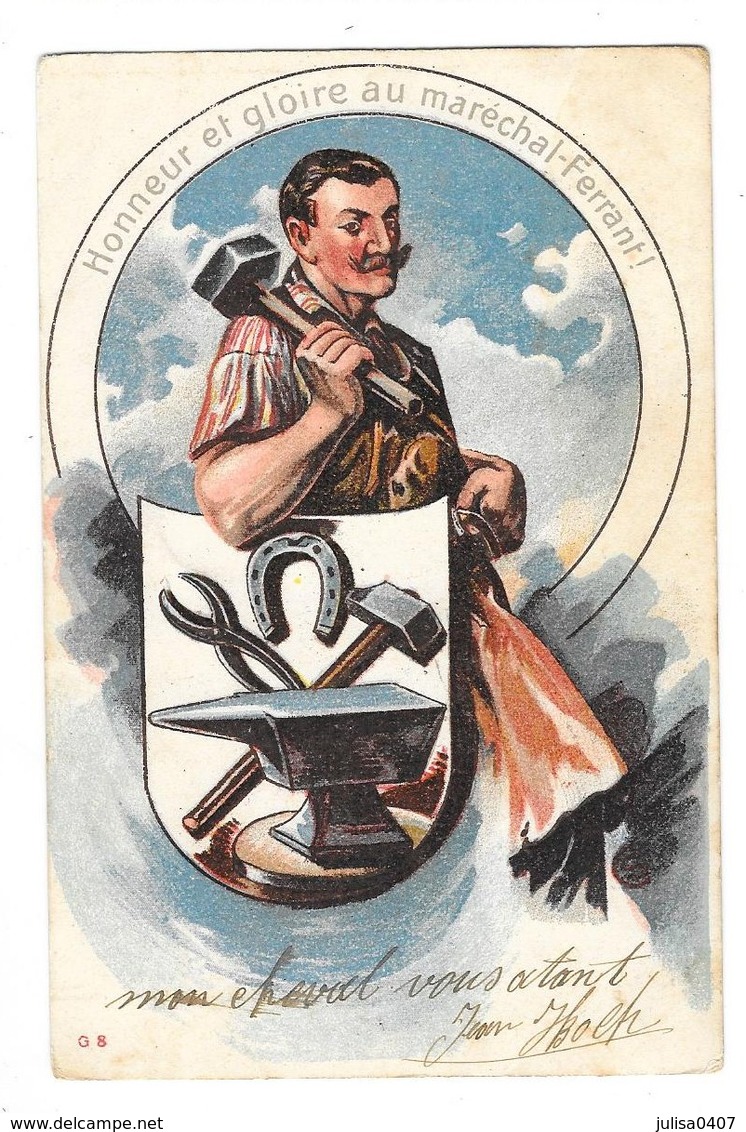 Honneur Et Gloire Au Maréchal-ferrant Carte Illustrée - Artisanat