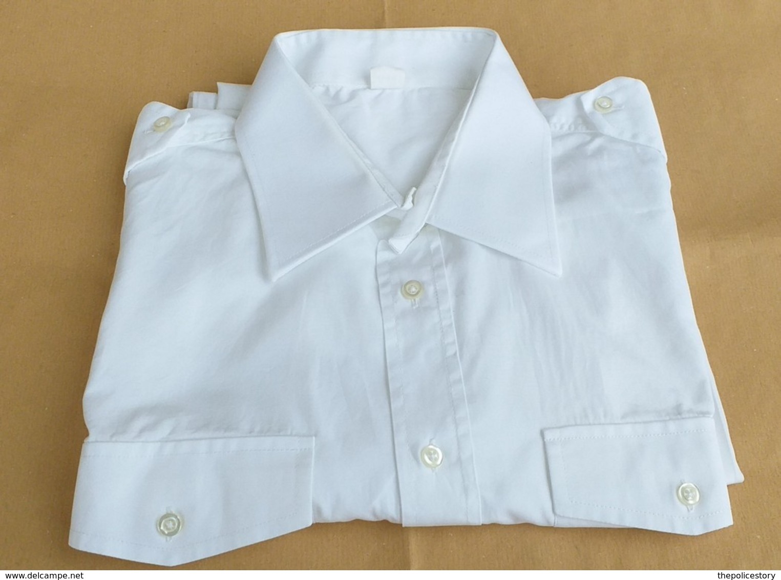 Camicia Bianca Maniche Lunghe Originale P.S. Con Logo Ricamato Senza Fregi Tg. 42 - Polizia