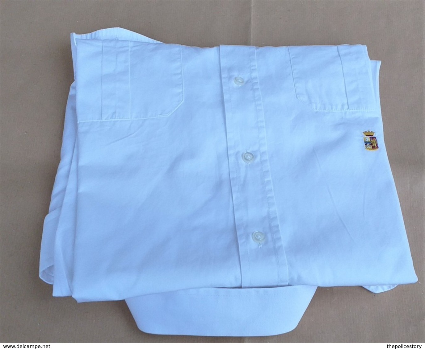 Camicia Bianca Maniche Lunghe Originale P.S. Con Logo Ricamato Senza Fregi Tg. 42 - Polizia