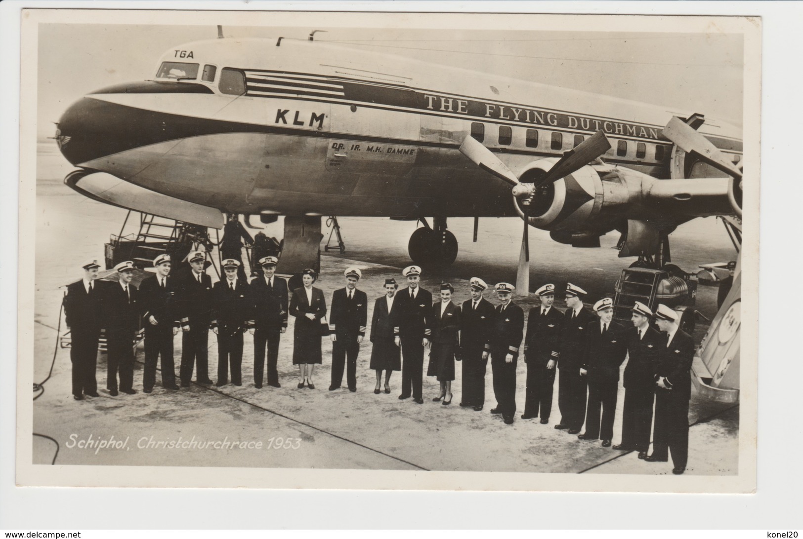 Vintage Rppc KLM London - Christchurch Race Douglas Dc-6A PH-TGA Aircraft - 1919-1938: Between Wars