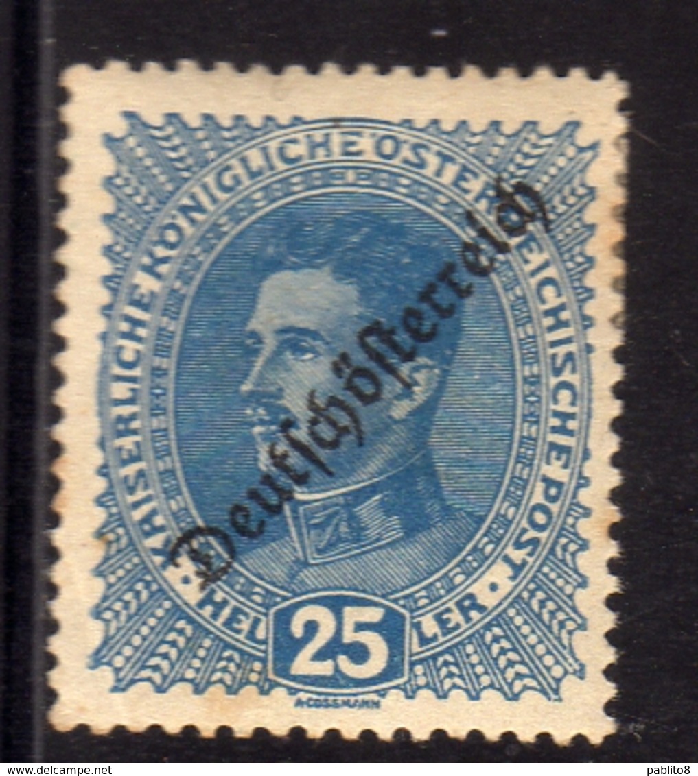 AUSTRIA ÖSTERREICH 1918 1919 KARL I OF REPUBLIC ISSUE 25h MH - Nuovi
