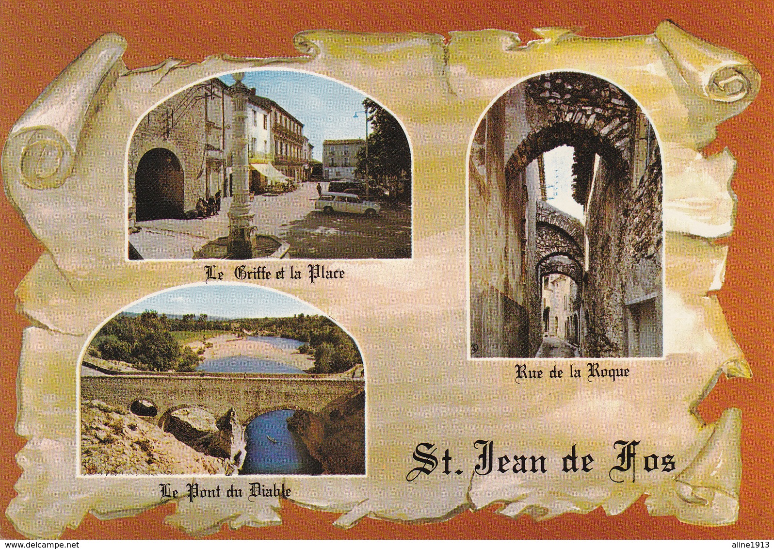 34  SAINT JEAN DE FOS  / 3 VUES SUR PARCHEMIN / BLASON - Autres & Non Classés