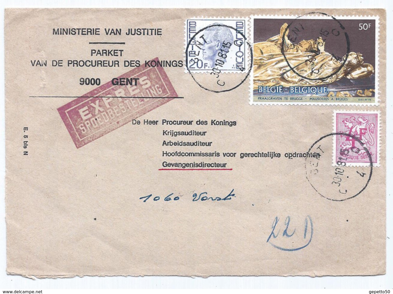 Expres  Spoedbestelling 1981 Gent - Storia Postale