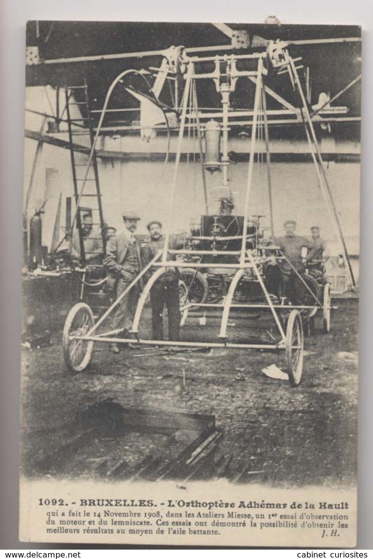 L'Orthoptère Adhémar De La Hault ( Hélicoptère) - Bruxelles 1908 - Gros Plan - Animée - Hélicoptères