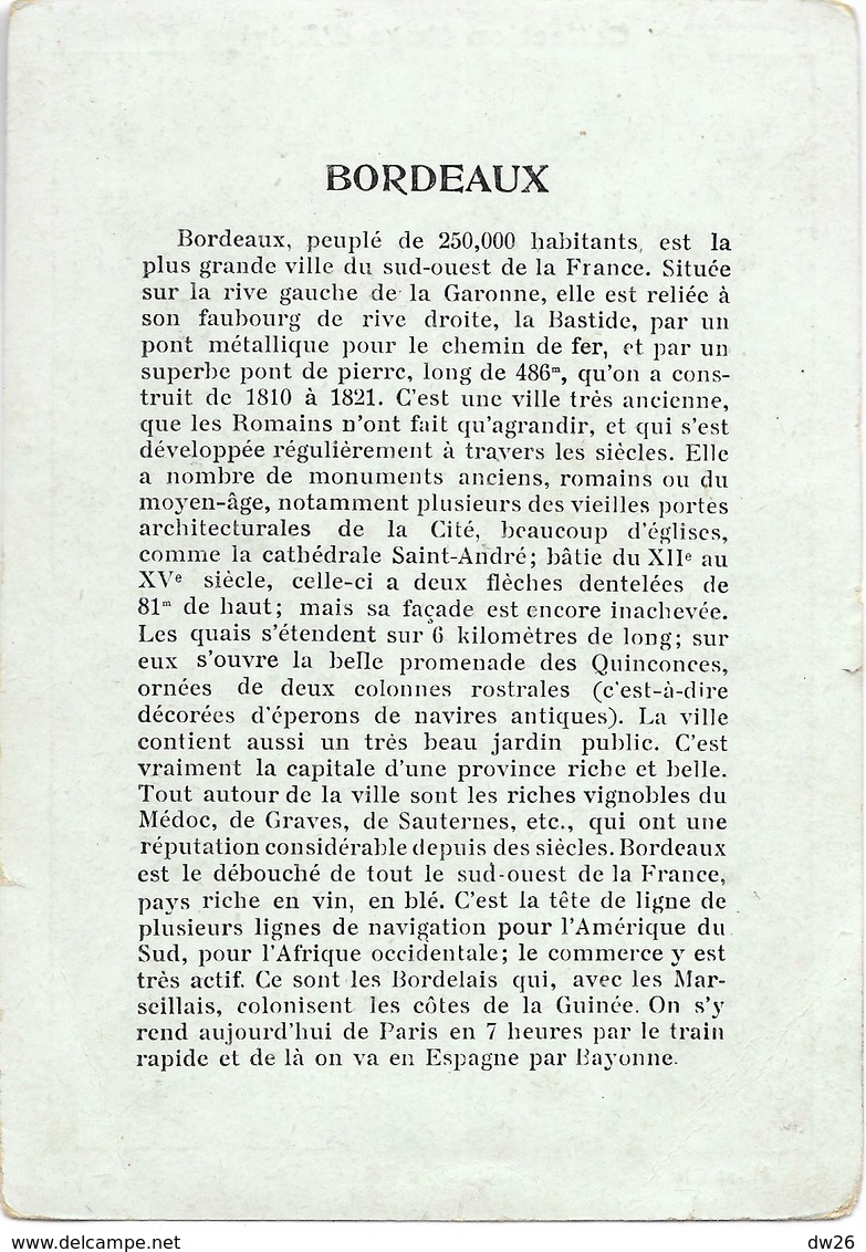 Litho Affiche Touristique: Collection Hugo D'Alési - Bordeaux (Chemin De Fer D'Orléans) - Edition H. Et Cie N° 6 - Geographie