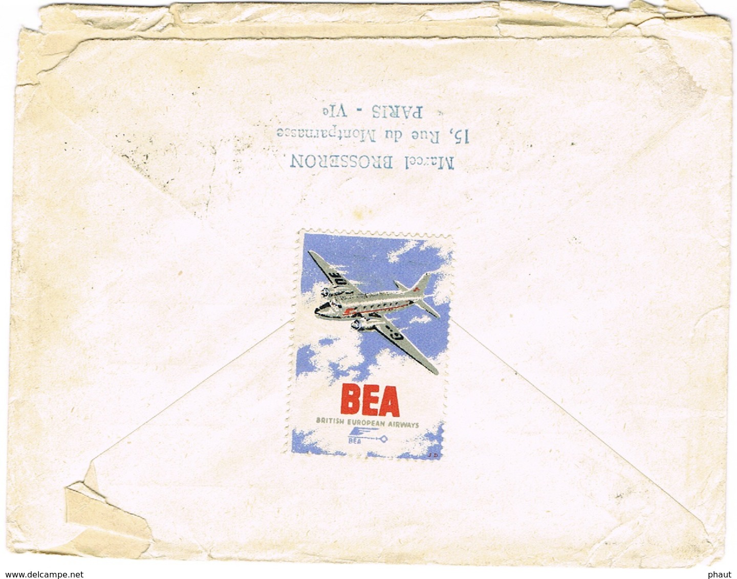 VIGNETTE BEA BRITISH EUROPEAN AIRWAYS AU VERSO AFFRANCHISSEMENT MULTIPLES CACHET COMMEMORATIF MUSEE POSTAL - Covers & Documents