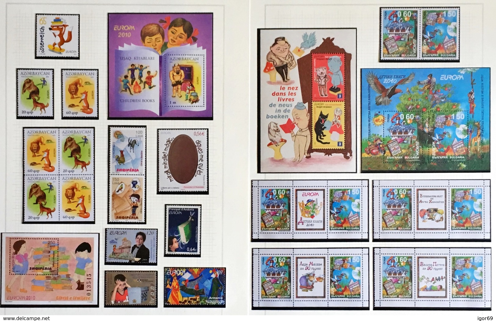 2010 Europa-CEPT Children Books Complete Year Set With Blocks And Sheets From Booklets - 2010