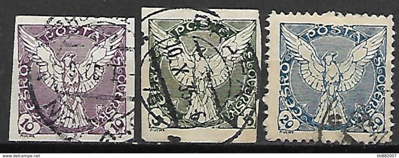 TCHECOSLOVAQUIE   -   1919 .  3 Timbres Pour Journaux Oblitérés.   Colombe De La Paix. - Newspaper Stamps