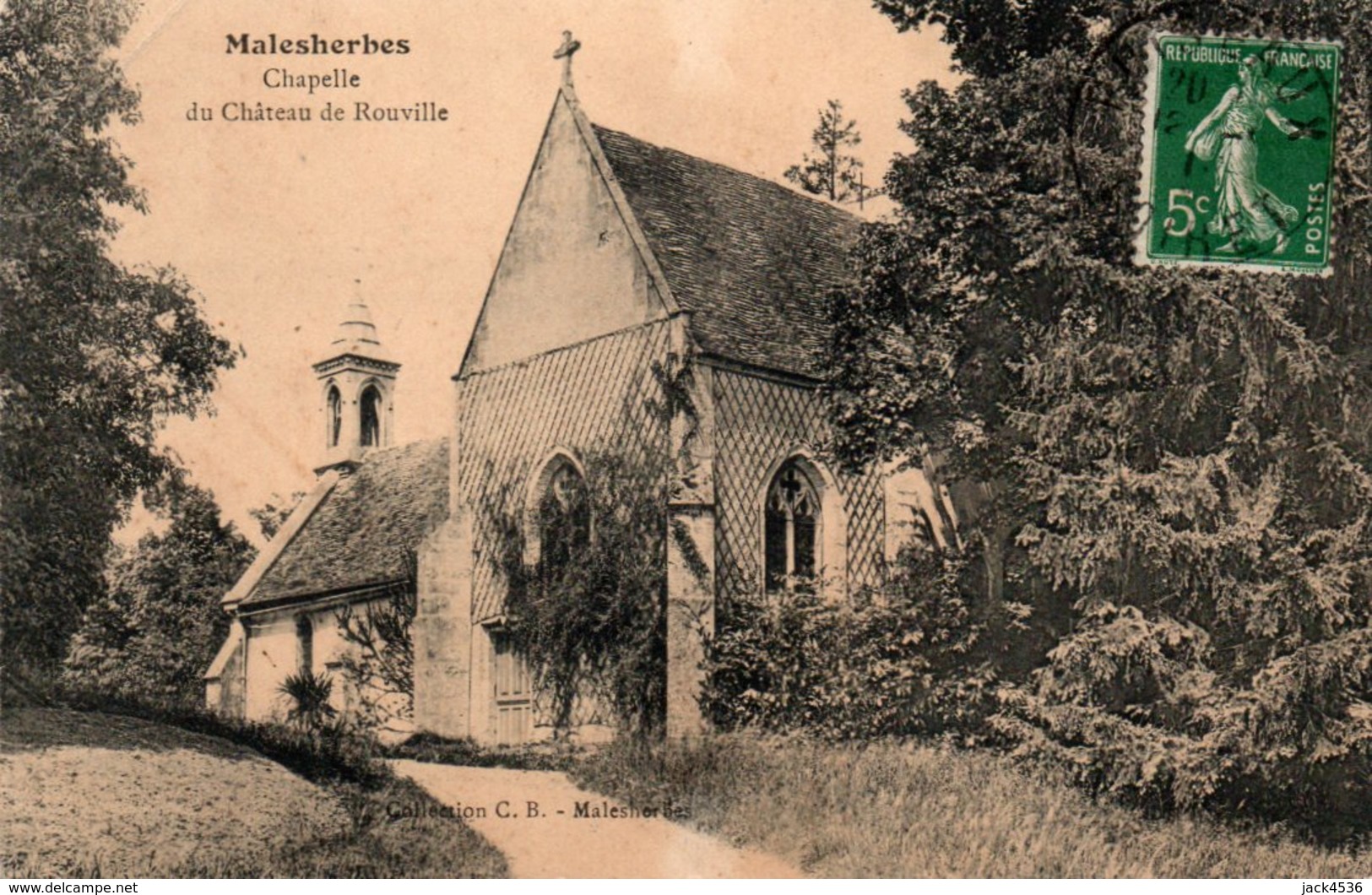 Carte Postale Ancienne - Circulé - Dép. 45 - MALESHERBES - Chapelle Du Chateau De ROUVILLE - Malesherbes