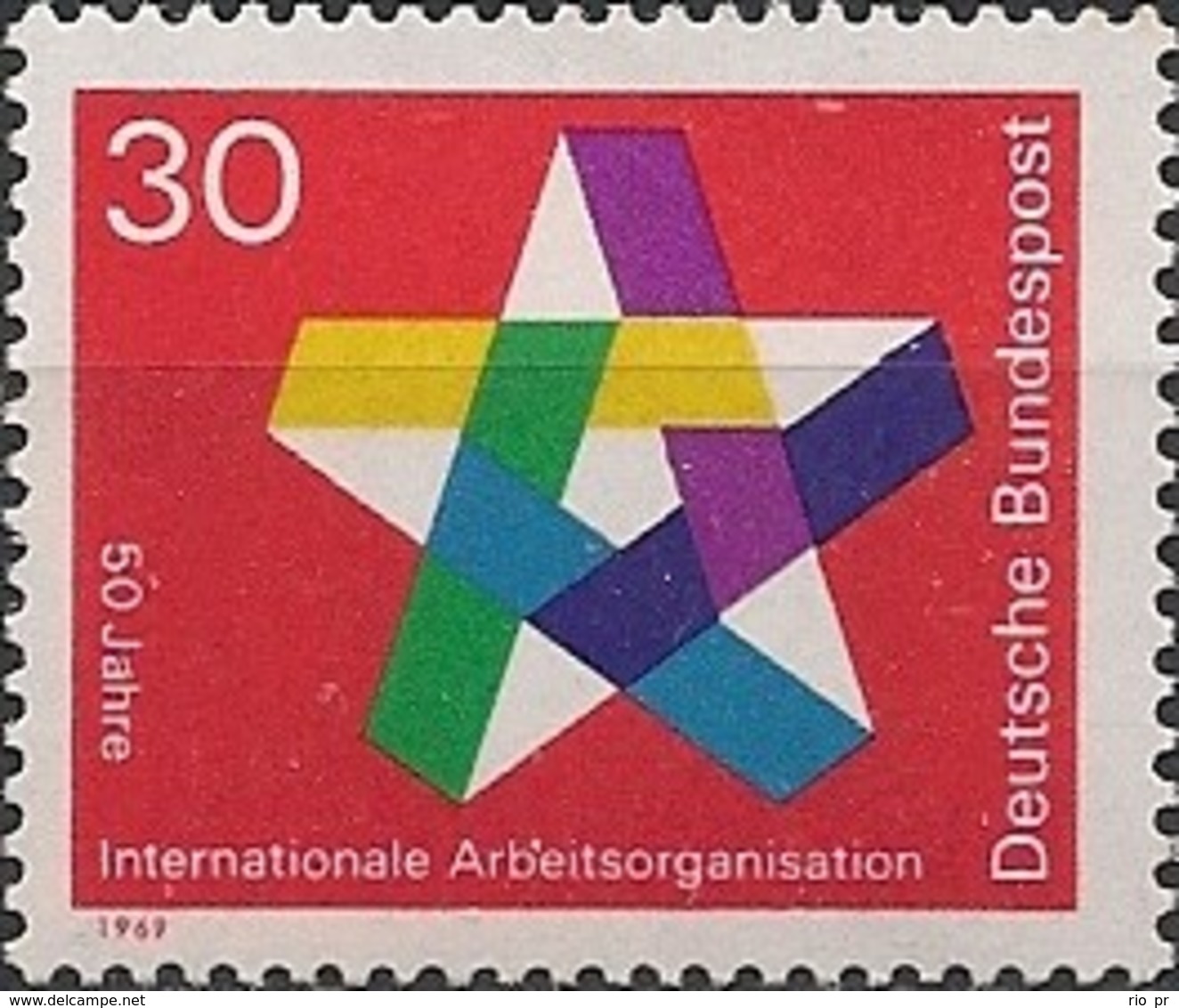 WEST GERMANY (BRD) - 50th ANNIVERSARY OF THE ILO, INTERNATIONAL LABOUR ORGANIZATION 1969 - MNH - ILO