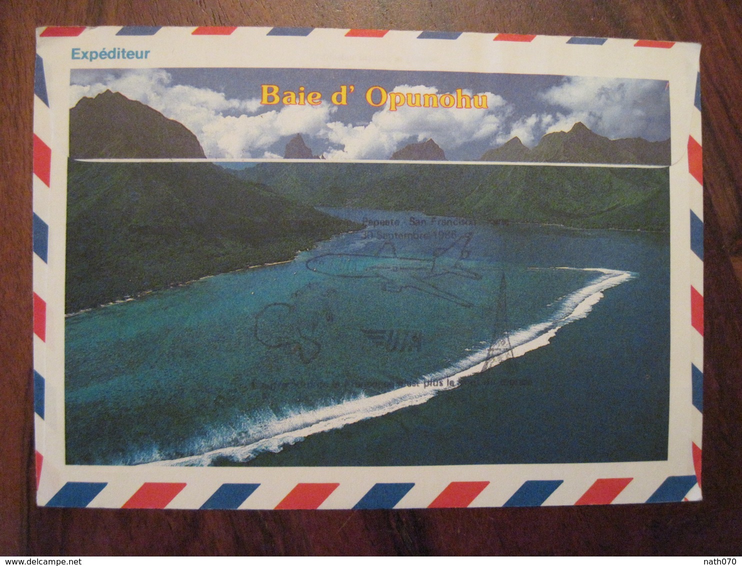 Polynesie 1986 France 1ere Liaison UTA Papeete San Francisco Paris Lettre Enveloppe Cover Par Avion Air Mail 1st Flight - Covers & Documents