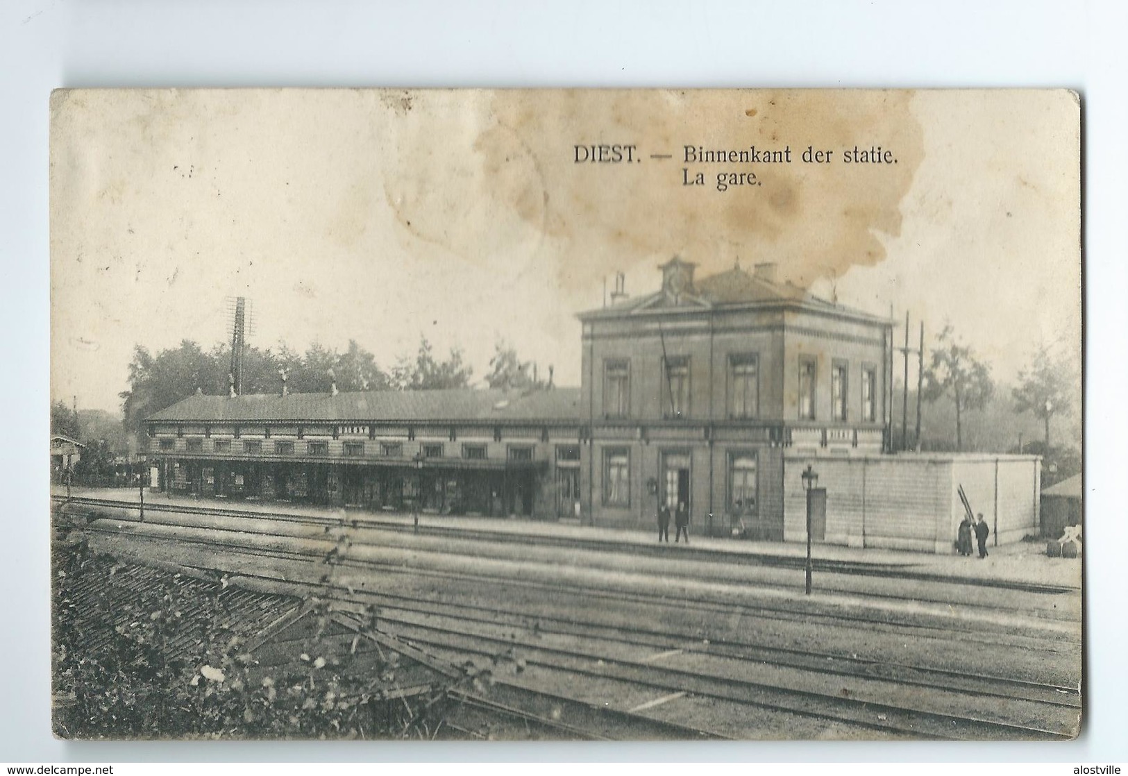Diest Cpa Pk Binnekant Van De Statie Station Gare - Diest