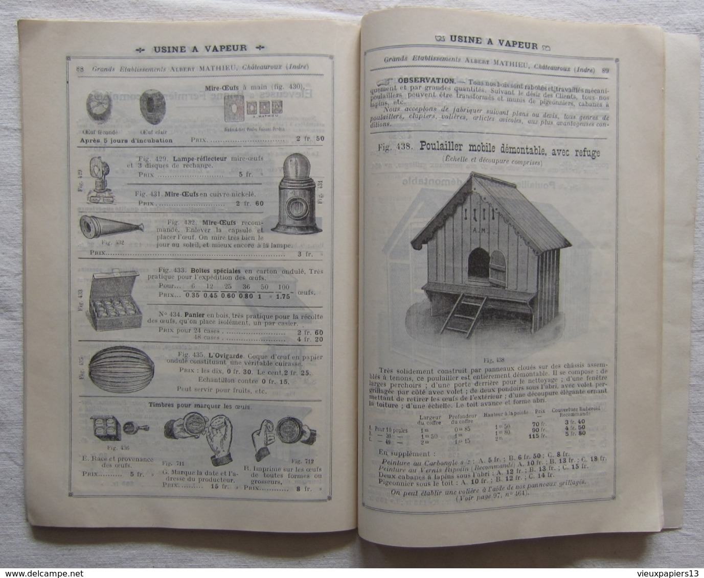 TB Catalogue ~1910 Gds Ets d'Apiculture & d'Aviculture Albert Mathieu Chateauroux Indre - 118 pages  nombreuses gravures