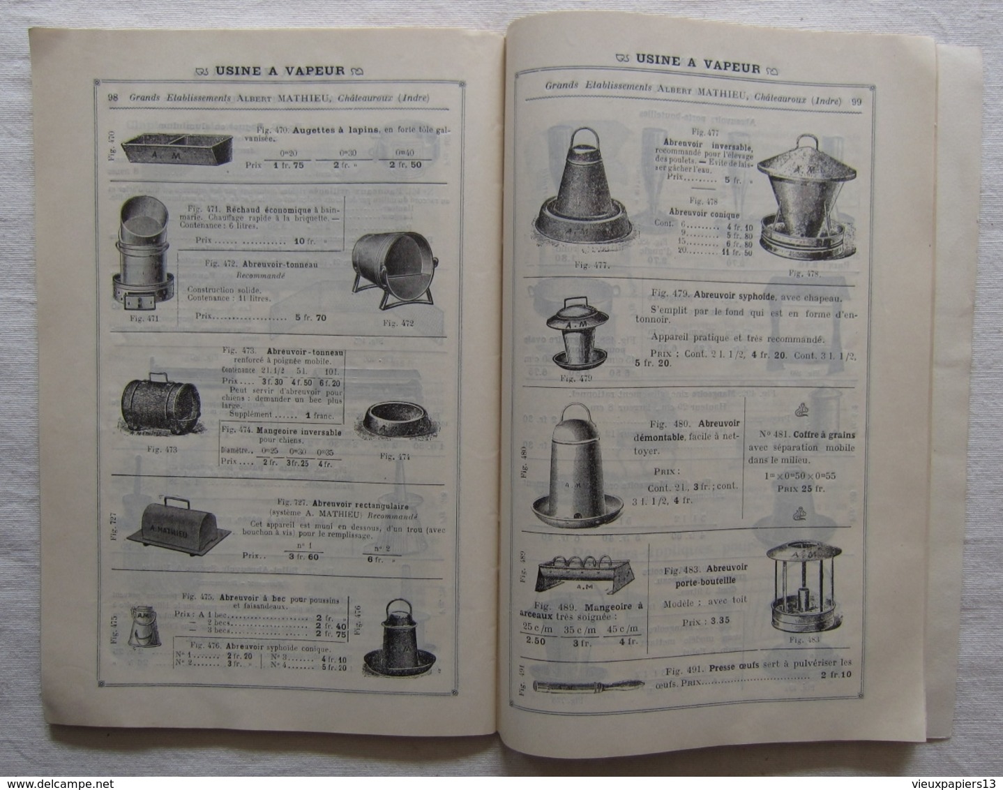 TB Catalogue ~1910 Gds Ets d'Apiculture & d'Aviculture Albert Mathieu Chateauroux Indre - 118 pages  nombreuses gravures