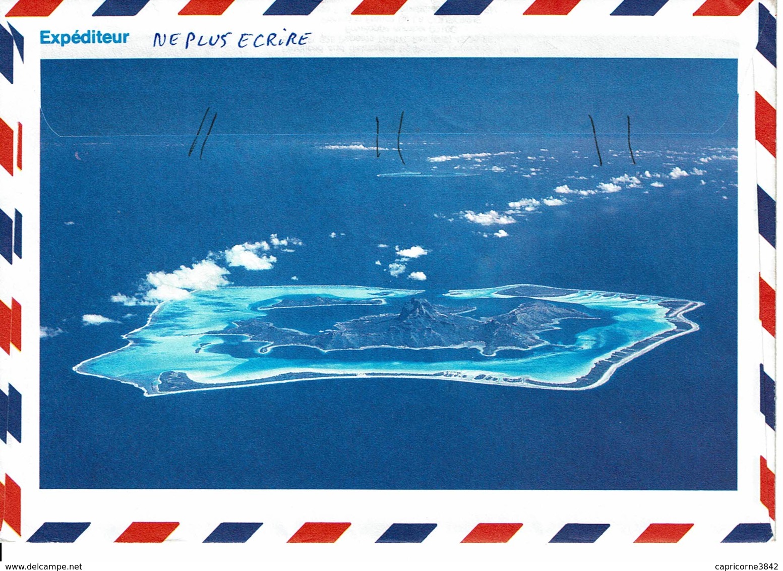 1992 - Polynésie Fse - Ile De TAHITI - Cachet "CENTRE TRI AVION FAAA" Sur  Tp N° 374 - L'Ananas (non Dentelé - Adhésif) - Frans-Polynesië