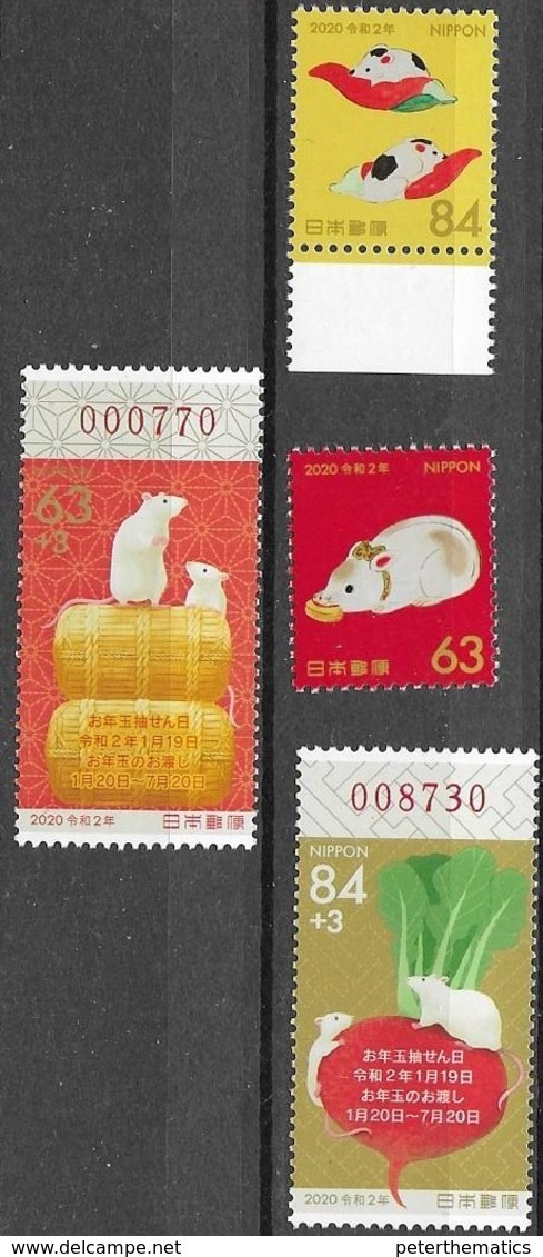 JAPAN, 2020, MNH, YEAR OF THE RAT, 4v - Chinese New Year