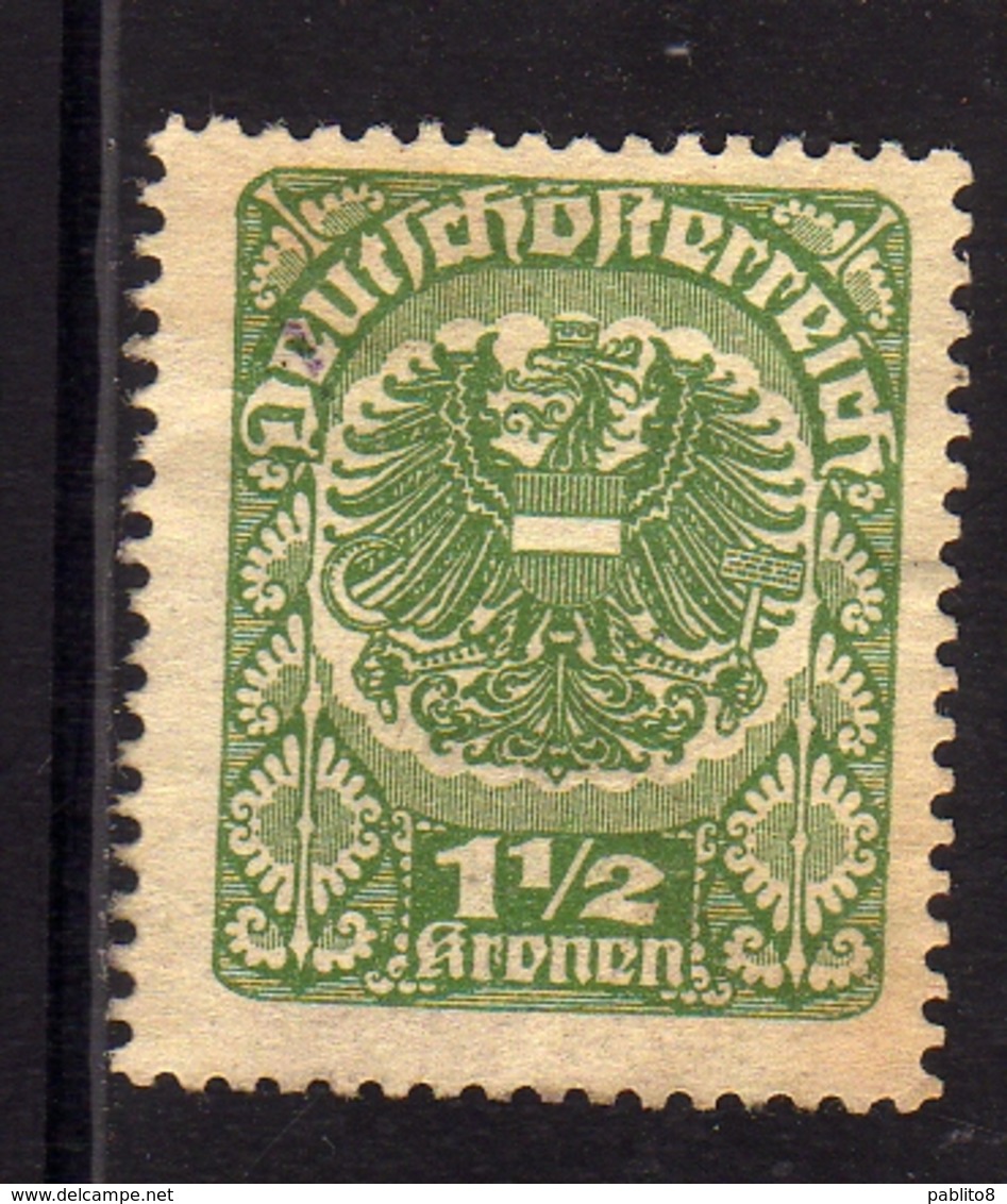 AUSTRIA ÖSTERREICH 1920 1921 COAT OF ARMS EAGLE STEMMA ARMOIRIES 1 1/2K MH - Ongebruikt