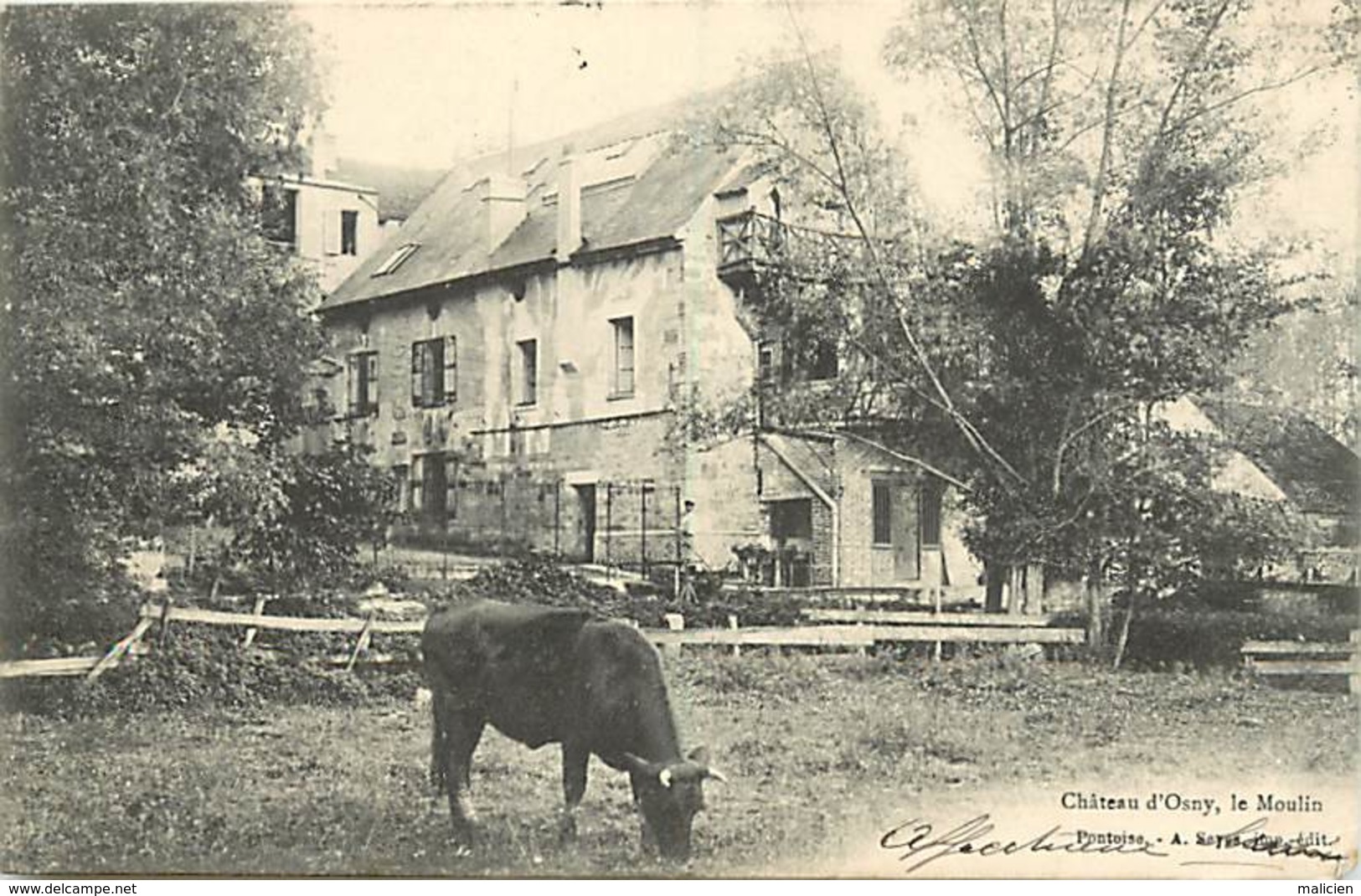 - Val D'oise -ref-680- Osny - Chateau D Osny - Le Moulin à Eau - Moulins à Eau - Chateaux - Carte Bon Etat - - Osny