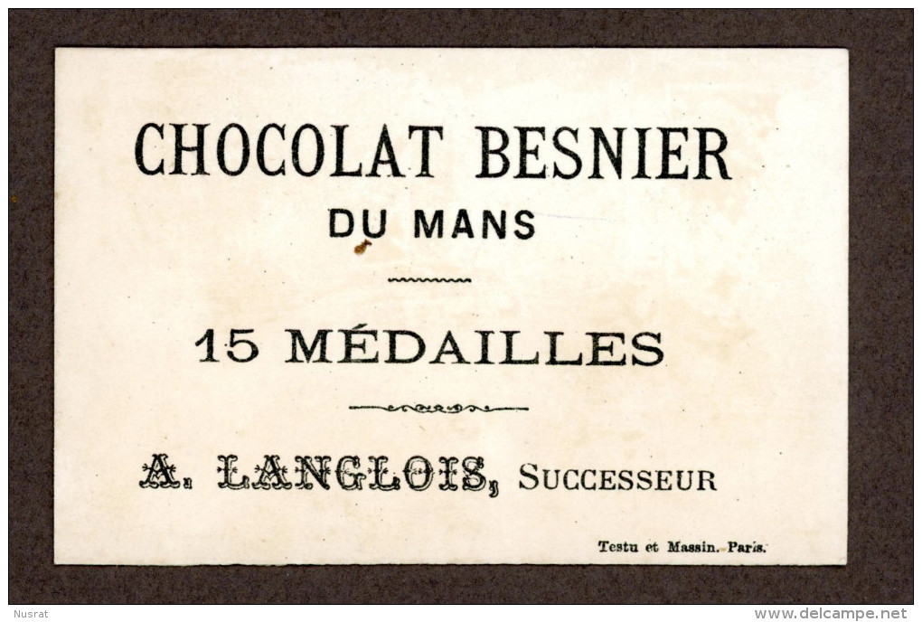 Le Mans, Chocolat Besnier, Jolie Chromo Lith. Testu & Massin, Pierrots, Jeux, La Balle Cavalière - Other & Unclassified