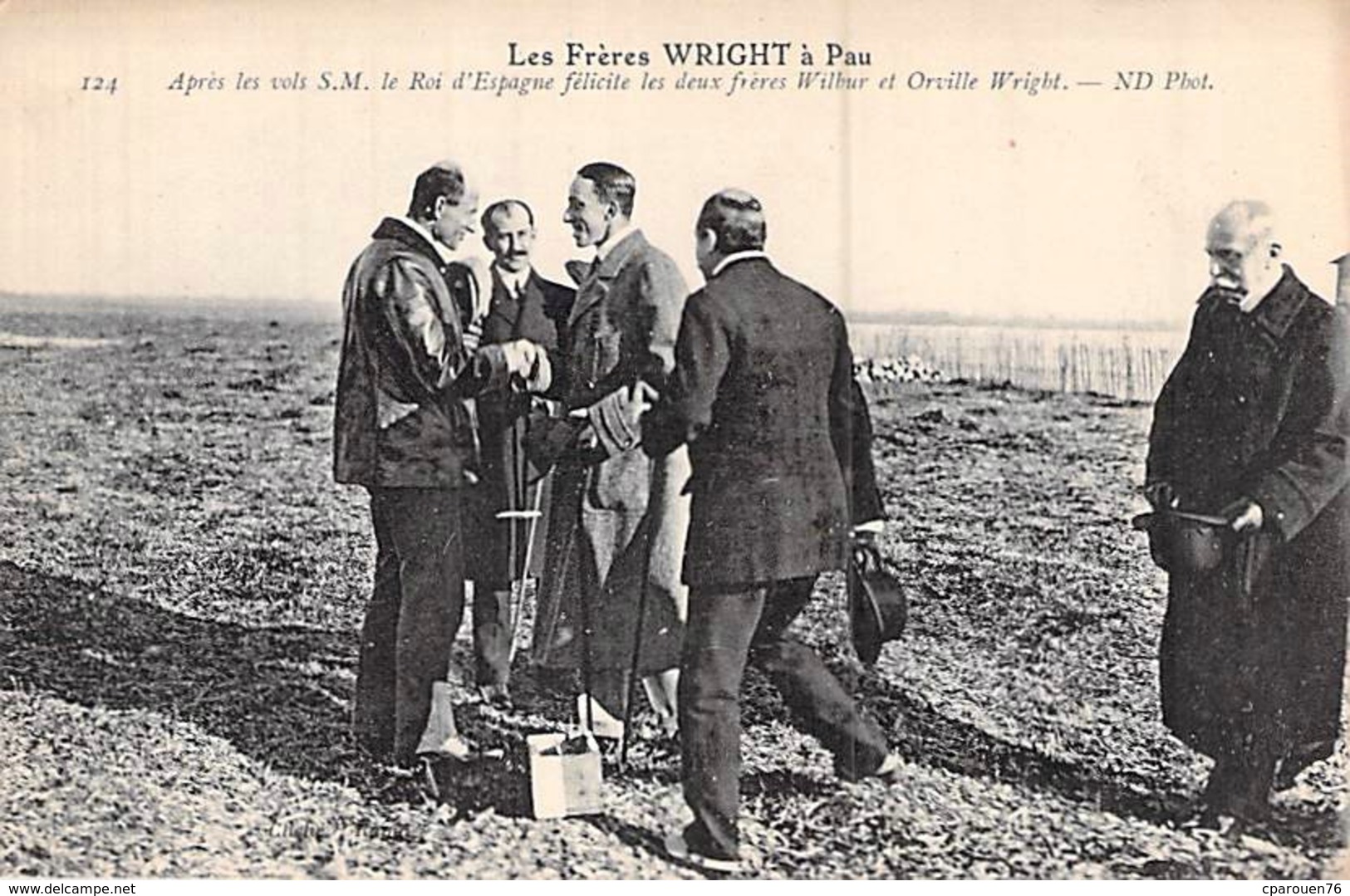 C P A LES FRERES WRIGHT A PAU WILBUR  FELICITATIONS DU   ROI D ESPAGNE - ....-1914: Précurseurs