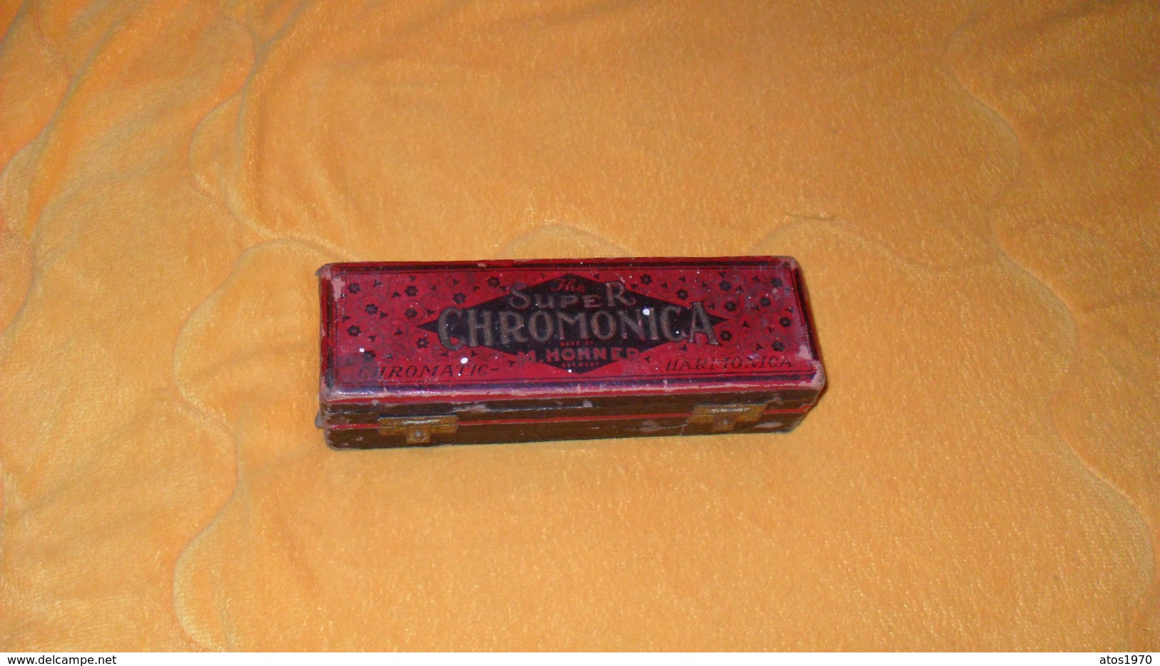 BOITE ET INSTRUMENT ANCIEN THE SUPER CHROMONICA..MADE BY HOHNER GERMANY..CHROMATIC HARMONICA..ALLEMAGNE.. - Instruments De Musique