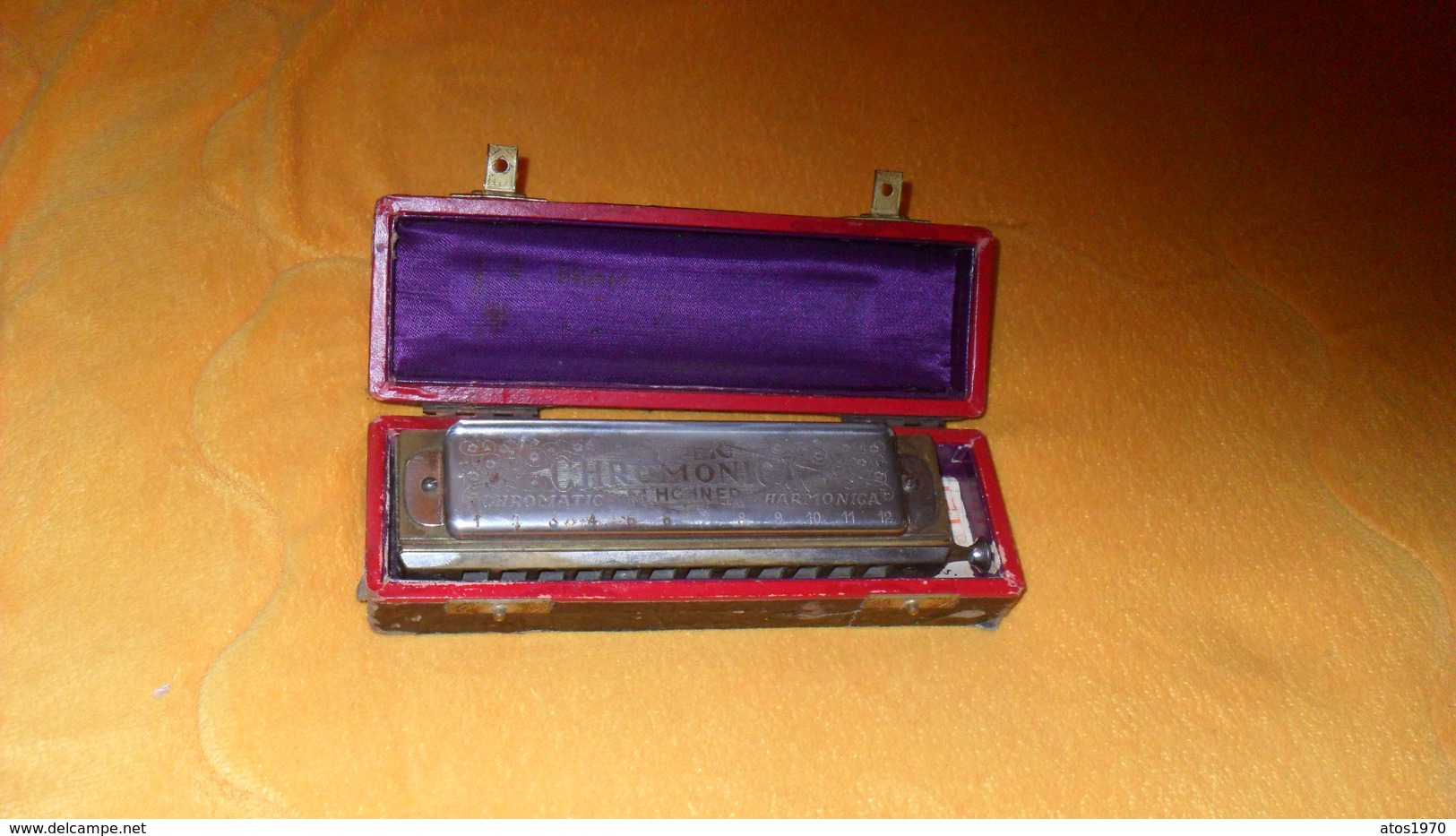 BOITE ET INSTRUMENT ANCIEN THE SUPER CHROMONICA..MADE BY HOHNER GERMANY..CHROMATIC HARMONICA..ALLEMAGNE.. - Instruments De Musique