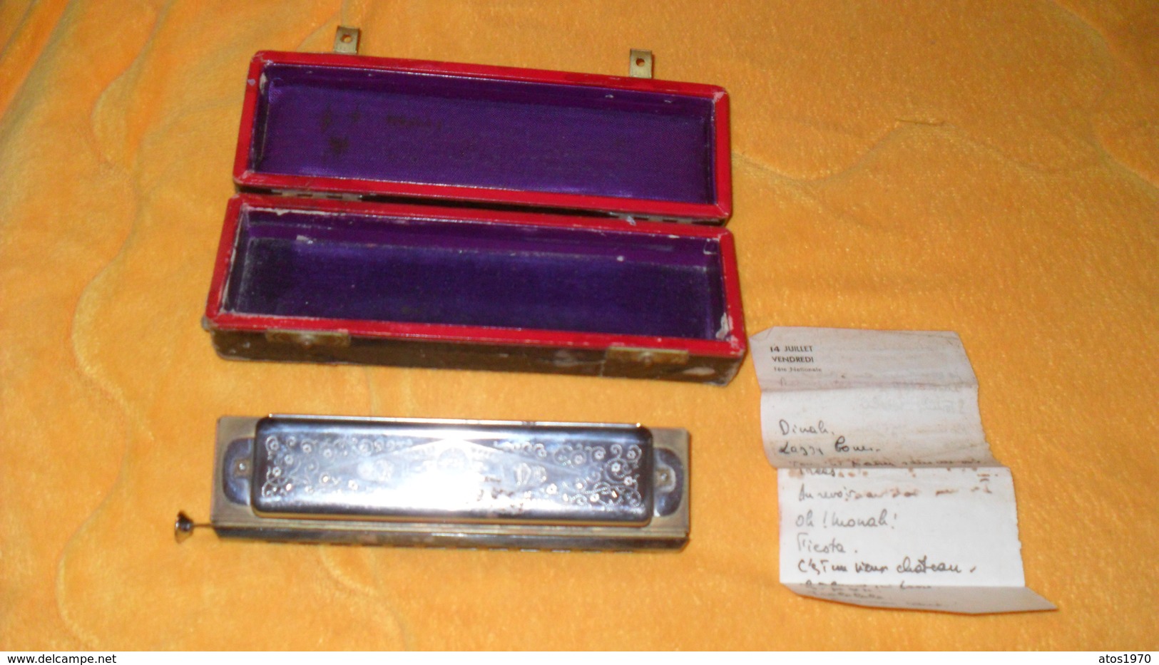 BOITE ET INSTRUMENT ANCIEN THE SUPER CHROMONICA..MADE BY HOHNER GERMANY..CHROMATIC HARMONICA..ALLEMAGNE.. - Musical Instruments