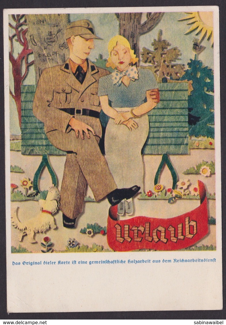 AK Propaganda / URLAUB / Holzarbeit Aus Dem Reichsarbeitsdienst   ..    ( E 700 ) - War 1939-45