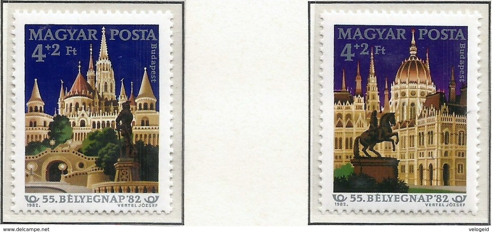 Hungria. Hungary. 1982. Mi 3571 / 72. Stamp Day. Budapest Architecture And Statues - Nuevos