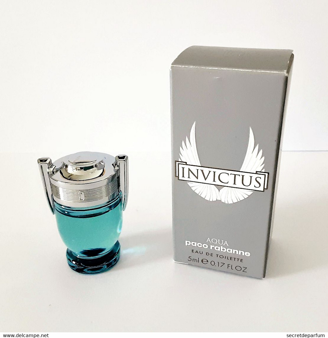 Miniatures De Parfum   INVICTUS AQUA De PACO RABANNE   EDT   5 Ml + Boite - Miniatures Hommes (avec Boite)