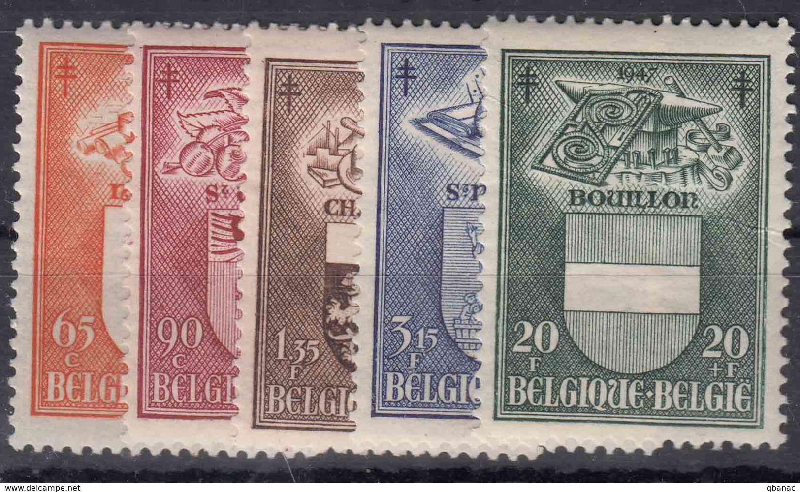 Belgium 1947 Mi#798-802 Mint Hinged - Nuovi