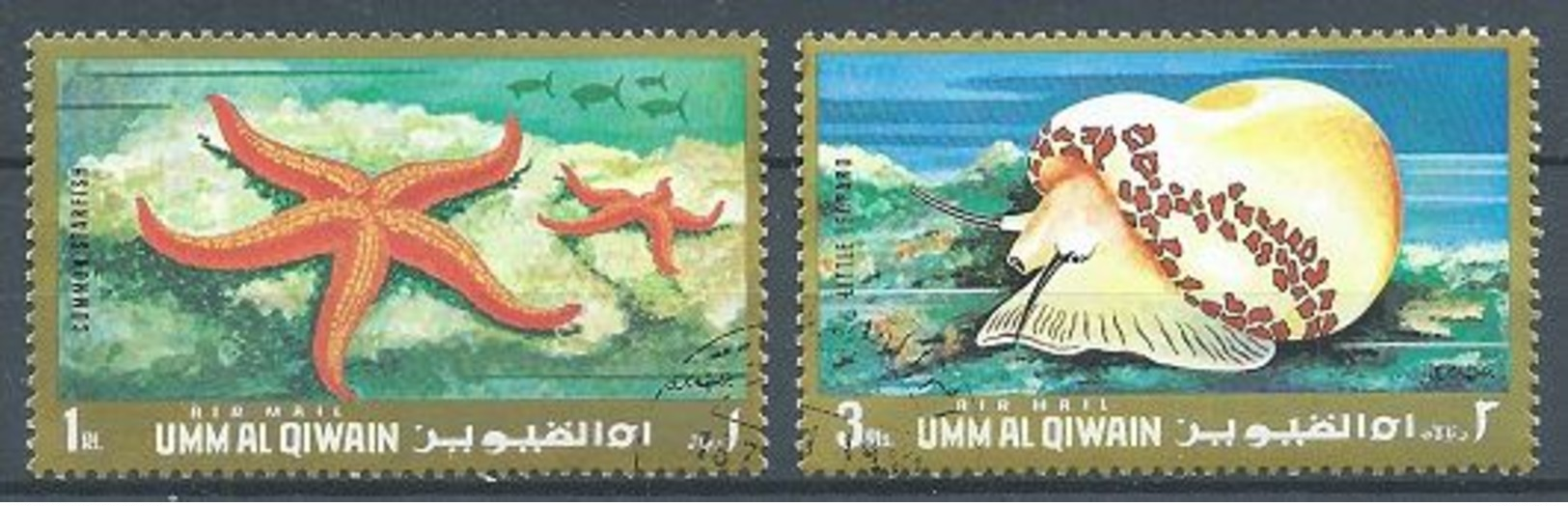 Umm Al Qiwain Poste Aérienne 1971 Coquillages Oblitéré ° - Umm Al-Qiwain