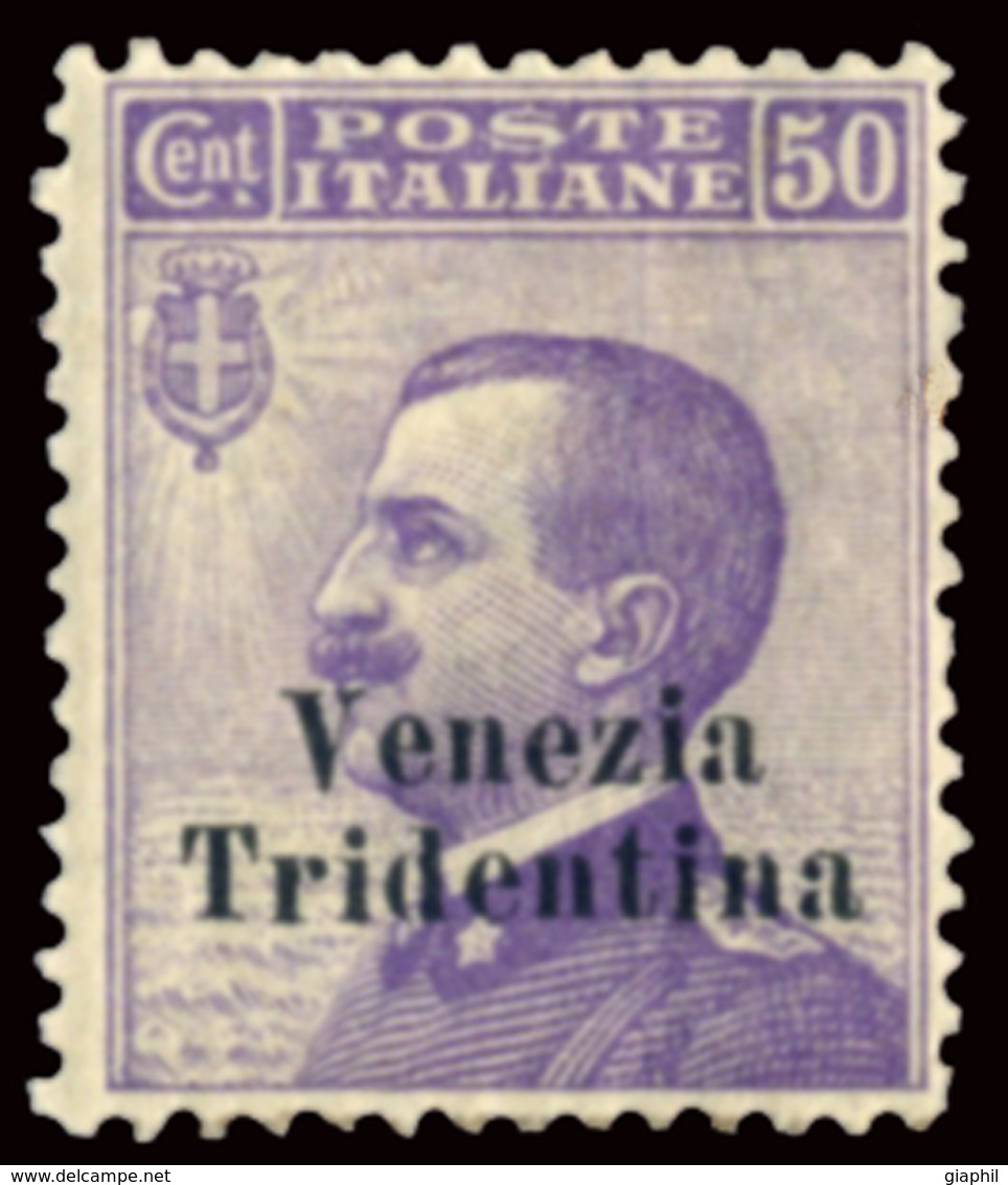 ITALIA TRENTINO-ALTO ADIGE 1918 50 CENT. (Sass. 26) NUOVO LINGUELLATO OFFERTA - Trentin