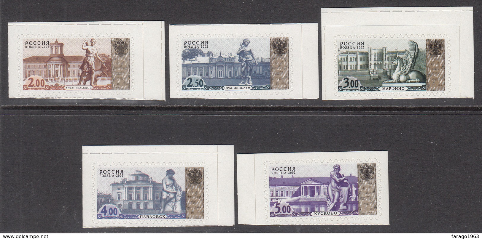 2002 Russia Towns Buildings Sculptures Definitives  Complete Set Of 5 MNH - Nuovi