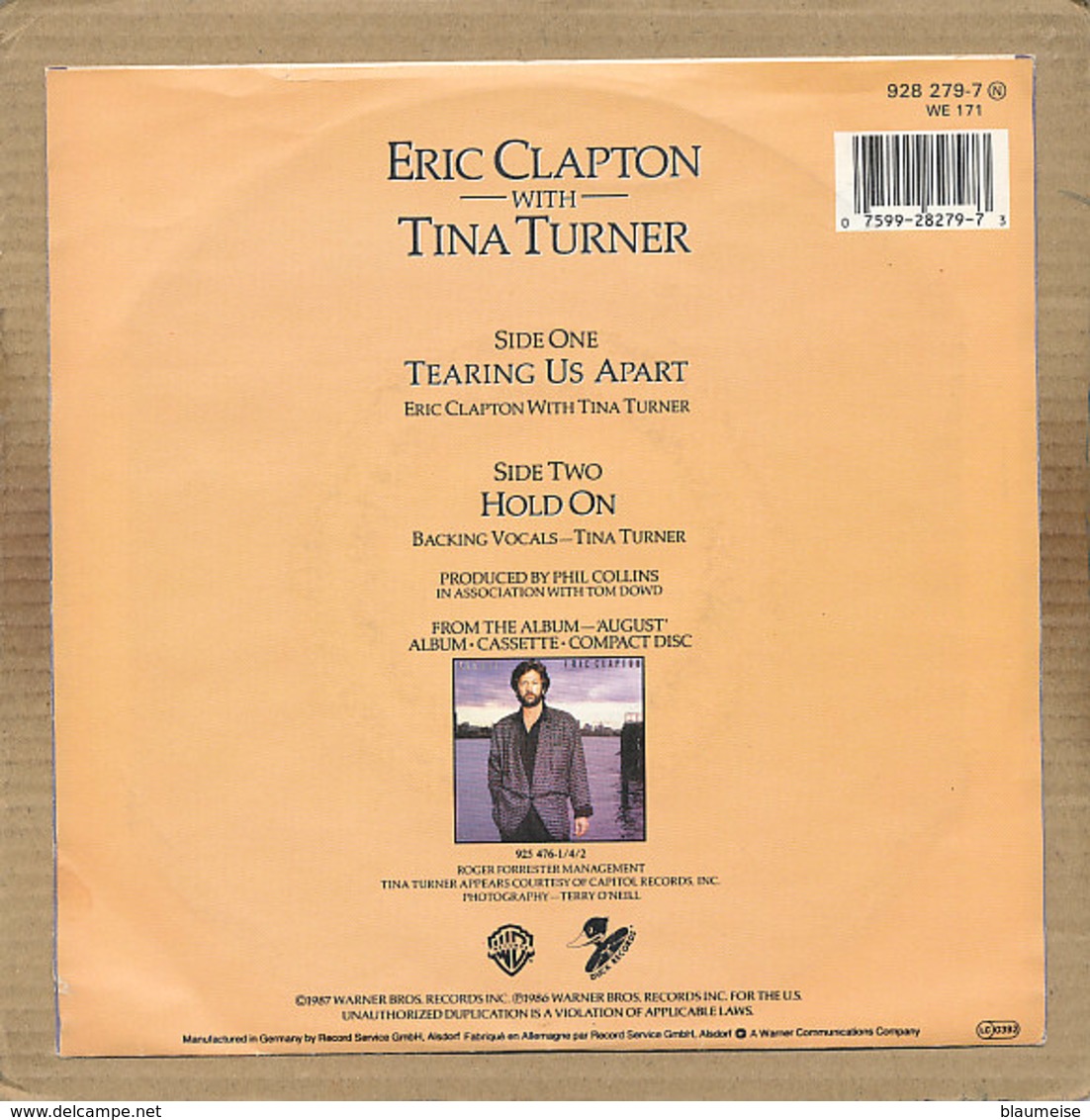 7" Single, Eric Clapton & Tina Turner - Tearing Us Apart - Disco, Pop