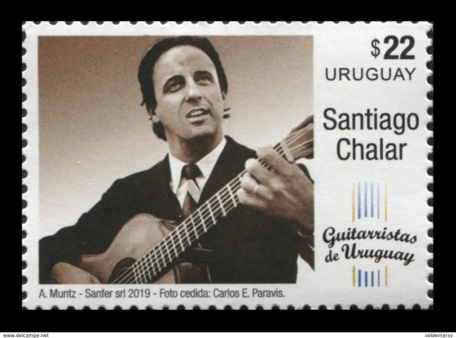 Uruguay 2019 Mih. 3655 Music. Guitar Player Santiago Chalar MNH ** - Uruguay