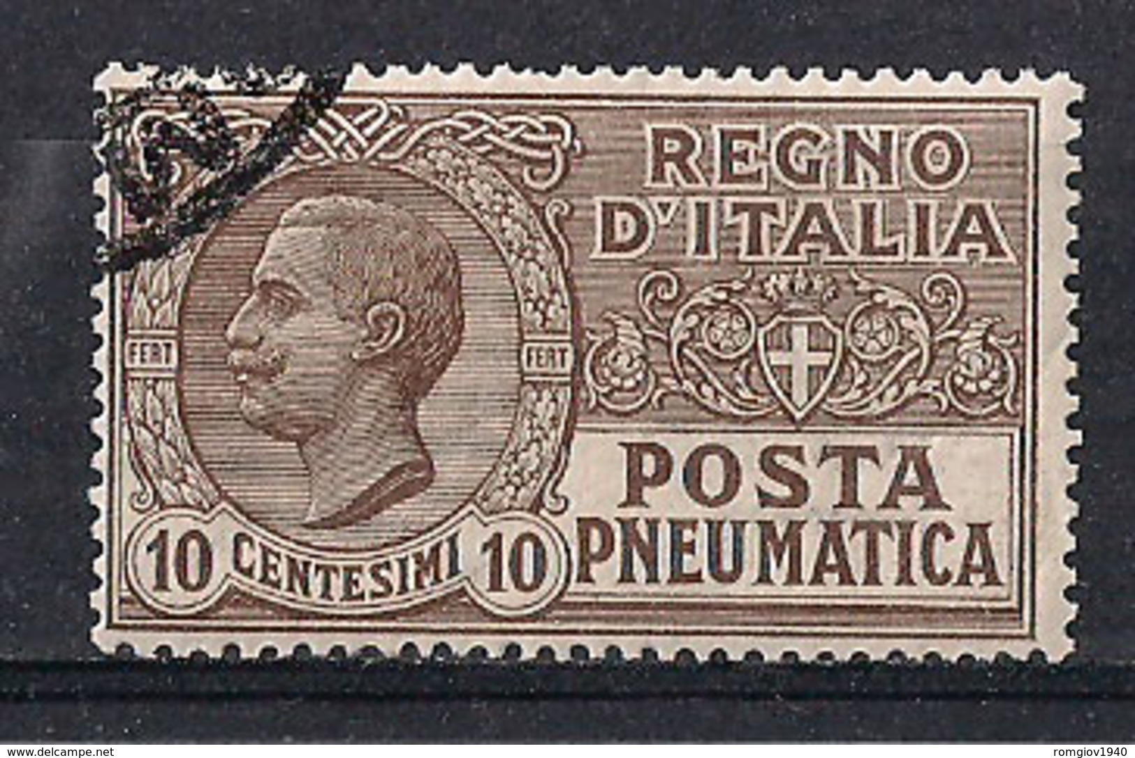 REGNO D'ITALIA POSTA PNEUMATICA 1913-23  EFFIGE DI V.EMANUELE III  SASS. 1 USATO VF - Pneumatic Mail