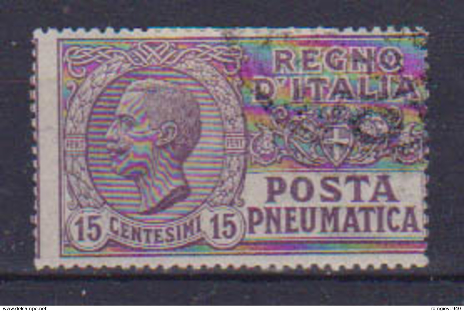 REGNO D'ITALIA POSTA PNEUMATICA 1913-23  EFFIGE DI V.EMANUELE III  SASS. 2 USATO VF - Pneumatic Mail
