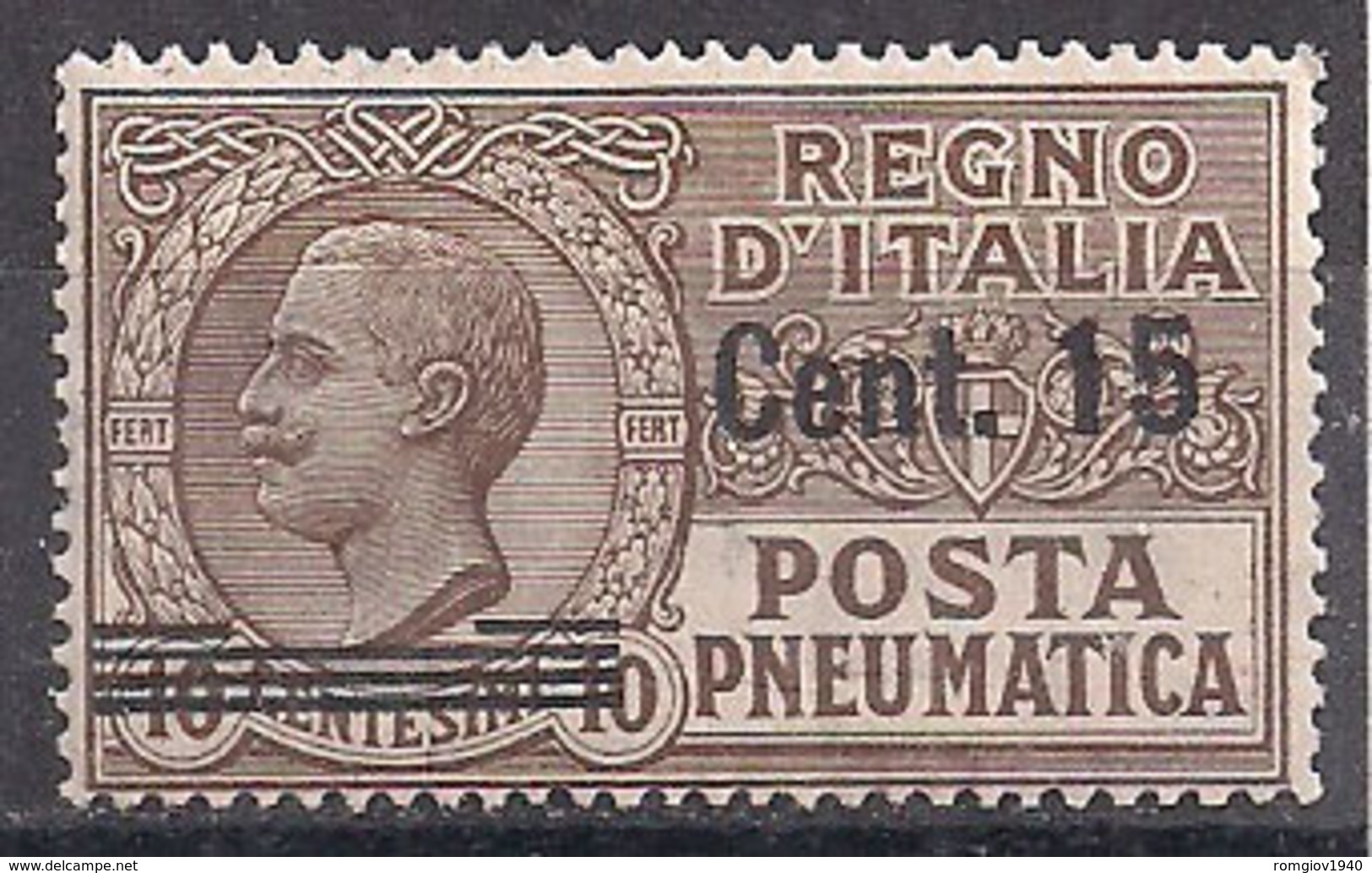 REGNO D'ITALIA POSTA PNEUMATICA 1913-23  EFFIGE DI V.EMANUELE III  SASS. 4 MNH XF - Pneumatic Mail