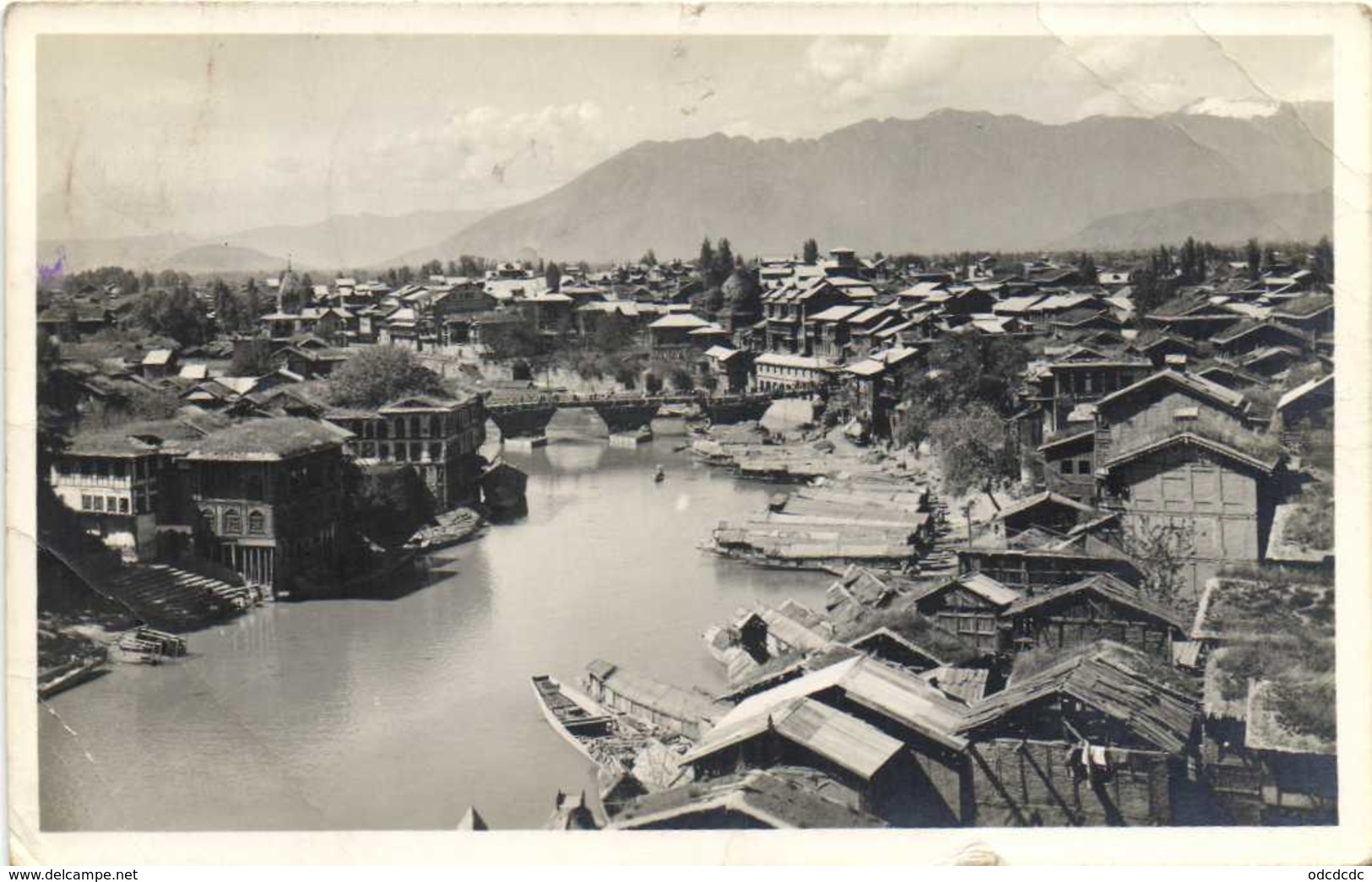 Carte Photo Srinagar  RV  Beau Timbre Two Annas India Postage - India