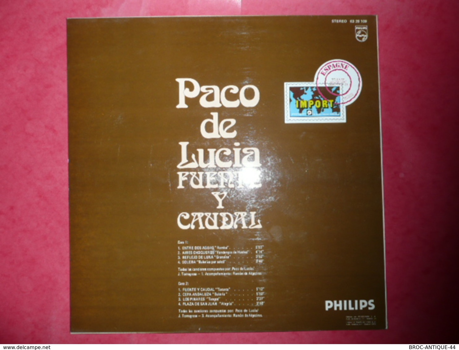 LP N°2235 - PACO DE LUCIA - FUENTE Y CAUDAL - FOLK WORLD COUNTRY FLAMENCO 1973 - Sonstige - Spanische Musik