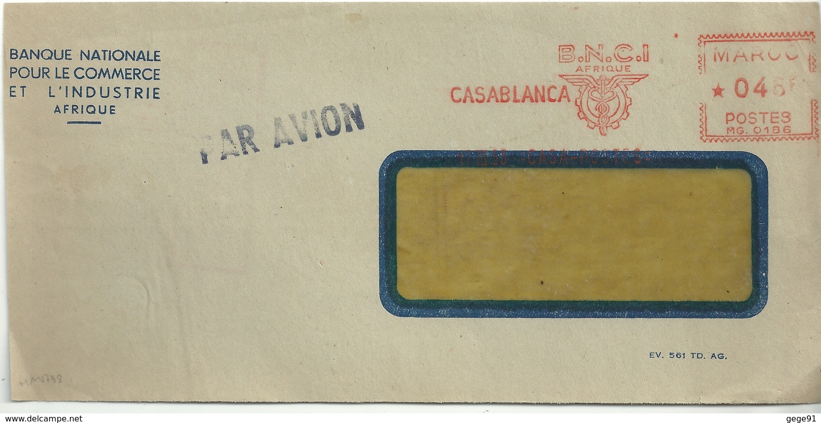 Ema Havas MG - Lettre De Casablanca - Devant D'enveloppe - Maroc (1956-...)