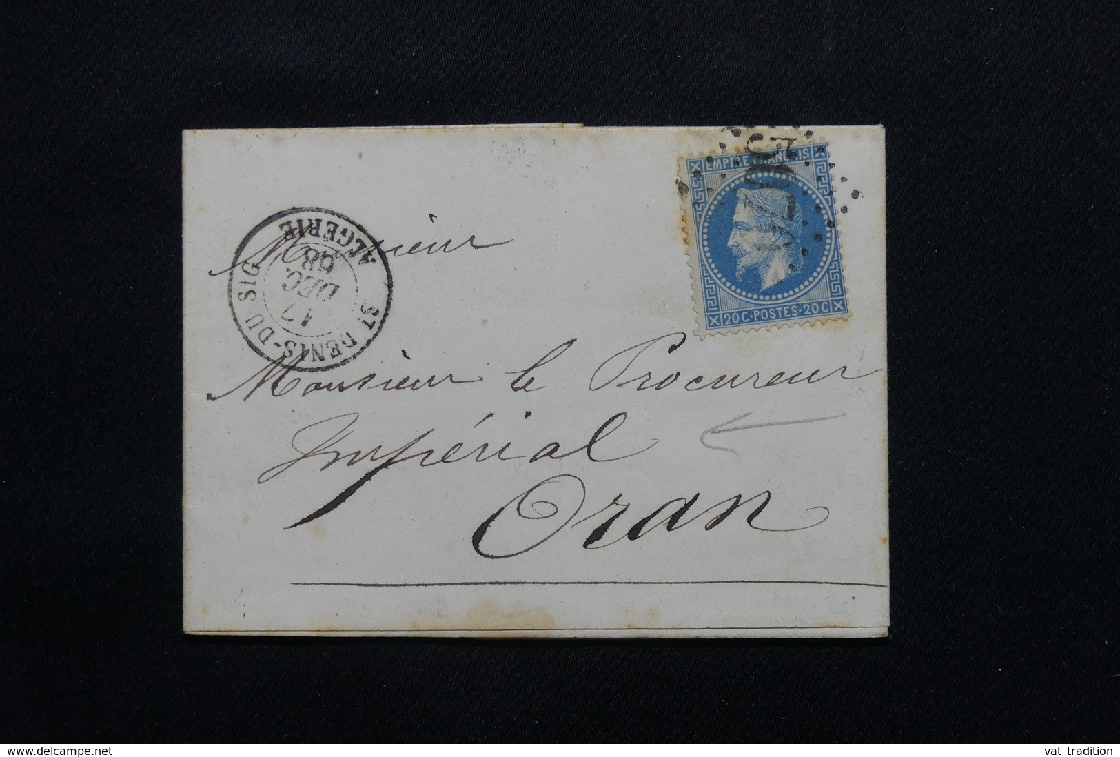 FRANCE / ALGÉRIE - Lettre De St Denis Du Sig Pour Oran En 1868, Affranchissement Napoléon GC 5070 - L 54380 - 1849-1876: Periodo Clásico