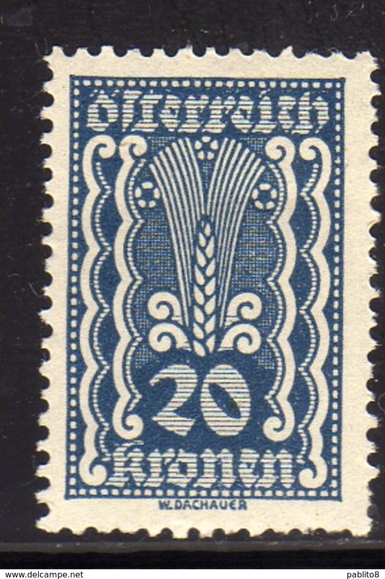 AUSTRIA ÖSTERREICH 1921 AGRICULTURE AGRICOLTURA 20K MNH - Nuovi